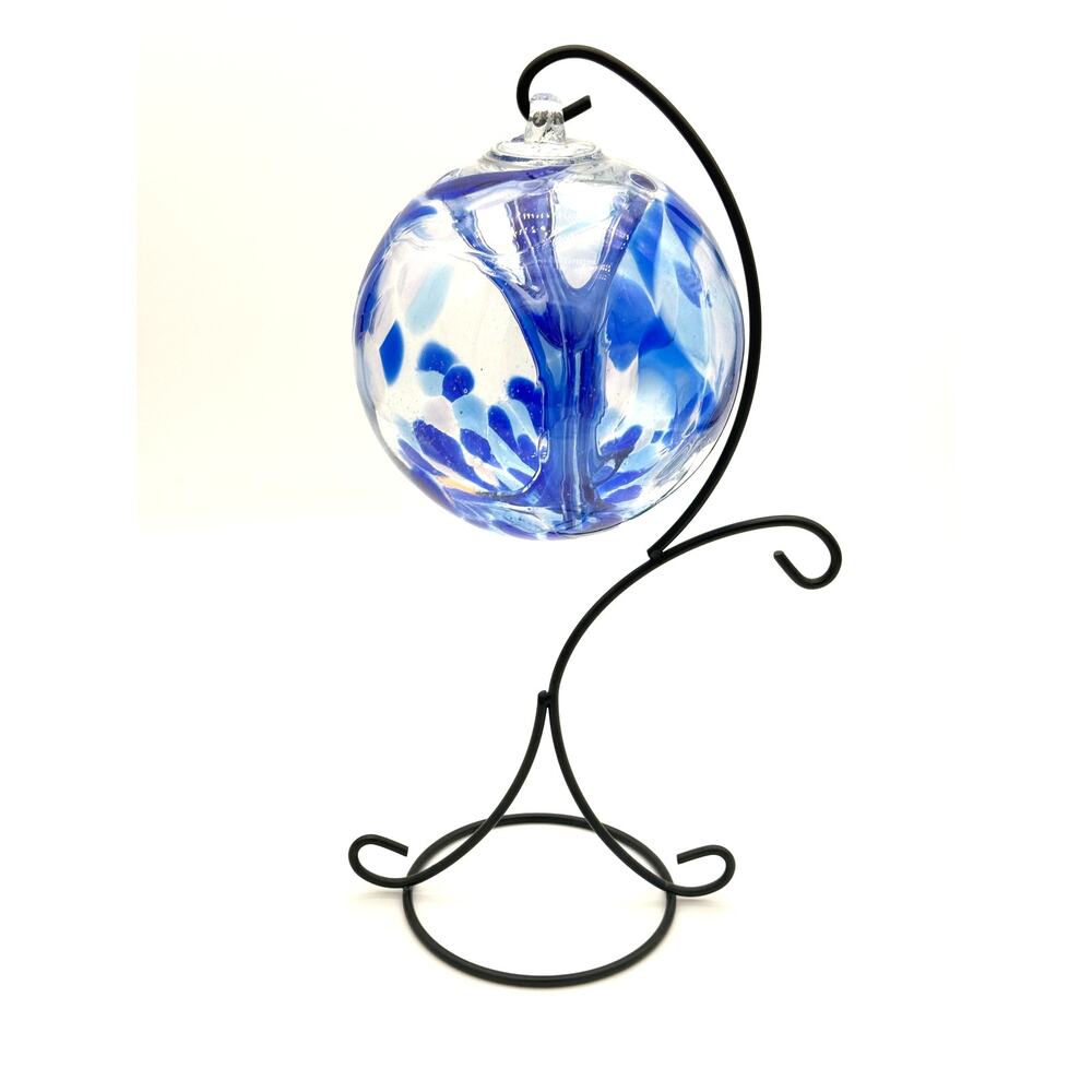 Dale Tiffany Tree of Life 6" Hand Blown Glass Ball Witch Globe Ornament & Stand